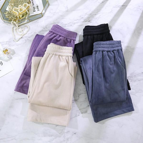 new autumn corduroy wide leg loose elastic high waist straight long pants purple black casual trousers women c6746, Black;white
new autumn corduroy wide leg loose elastic high waist straight long pants purple black casual trousers women c6746, Black;white