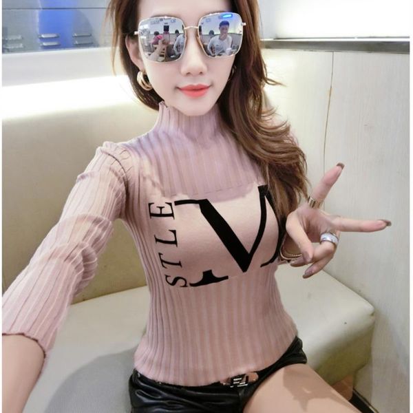#6203 spring autumn knitted sweater women letters harajuku slim ladies turtleneck knitwear sweaters pullover black white 's women', White;black
#6203 spring autumn knitted sweater women letters harajuku slim ladies turtleneck knitwear sweaters pullover black white 's women', White;black