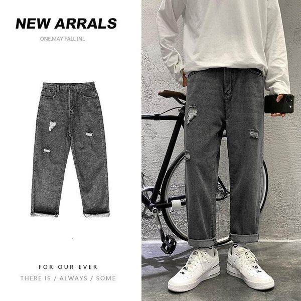 men's jeans straight fashion retro casual hole trousers men streetwear wild loose hip hop denim pants mens s-3xl flzd, Blue
men's jeans straight fashion retro casual hole trousers men streetwear wild loose hip hop denim pants mens s-3xl flzd, Blue