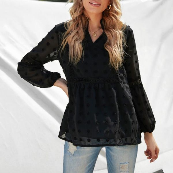 women's blouses & shirts summer casual chiffon blosue solid color v-neck long lantern sleeve pullover blouse loose blusas, White
women's blouses & shirts summer casual chiffon blosue solid color v-neck long lantern sleeve pullover blouse loose blusas, White