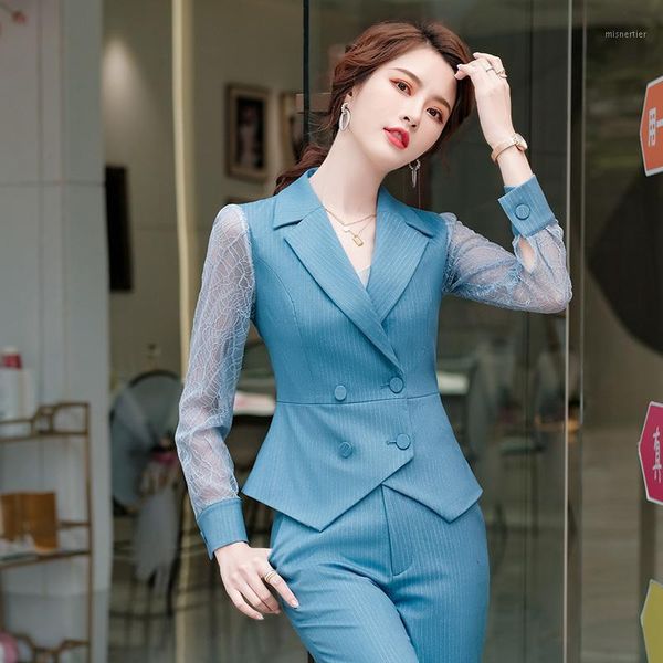 half sleeve spring summer elegant striped women business work wear suits formal uniform designs pantsuits blazers trousers set women's, White
half sleeve spring summer elegant striped women business work wear suits formal uniform designs pantsuits blazers trousers set women's, White