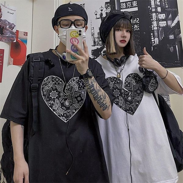 women's t-shirt summer korean of the high street harajuku style retro love heart printing loose short-sleeved women, White
women's t-shirt summer korean of the high street harajuku style retro love heart printing loose short-sleeved women, White