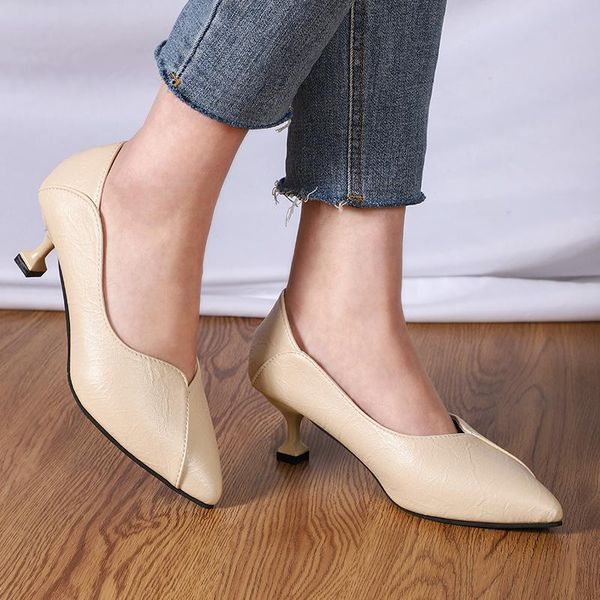 dress shoes fashion women pumps soft leather female high heel woman pointed toe office ladies comfortable slip on two wear, Black
dress shoes fashion women pumps soft leather female high heel woman pointed toe office ladies comfortable slip on two wear, Black