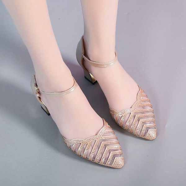 summer sandals women with pointed hollow shoes rhinestone fashion buckle baotou net thick, Black
summer sandals women with pointed hollow shoes rhinestone fashion buckle baotou net thick, Black