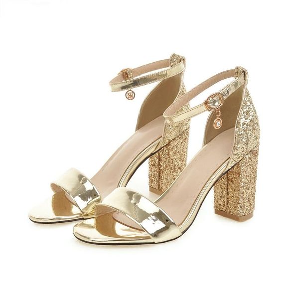 dress shoes ladies sandals high-heeled pu square head buckle summer fashion all-match gold silver, Black
dress shoes ladies sandals high-heeled pu square head buckle summer fashion all-match gold silver, Black