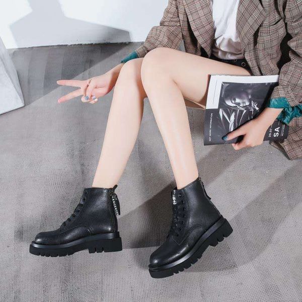 boots double cow leather women motorcycle plus size lace-up fashion bootie thick bottom girls boot back zip shoes z255, Black
boots double cow leather women motorcycle plus size lace-up fashion bootie thick bottom girls boot back zip shoes z255, Black