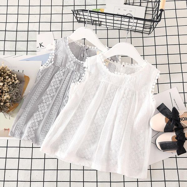 summer childrens wear sweet girl lace sleeveless t shirt solid color coat vest, Blue
summer childrens wear sweet girl lace sleeveless t shirt solid color coat vest, Blue