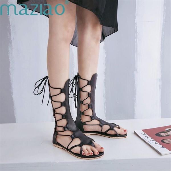 sandals women shoes clip toe flat heel lace up roman style casual comfortable beach leather maziao ccn6, Black
sandals women shoes clip toe flat heel lace up roman style casual comfortable beach leather maziao ccn6, Black