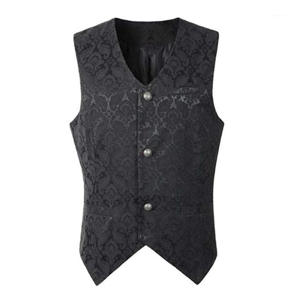 men's vests vintage gothic jacquard vest goth clothing black sleeveless single-breasted buttons retro steampunk waistcoats medieval cos, Black;white
men's vests vintage gothic jacquard vest goth clothing black sleeveless single-breasted buttons retro steampunk waistcoats medieval cos, Black;white