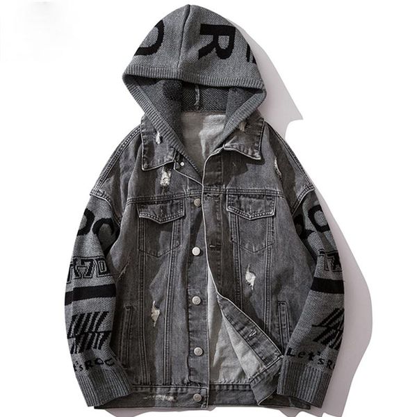 men's jackets denim jacket patchwork knit cowboy coat men retro knitting sleeve hooded cargo high street streetwear, Black;brown
men's jackets denim jacket patchwork knit cowboy coat men retro knitting sleeve hooded cargo high street streetwear, Black;brown