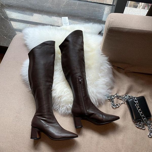 boots genuine leather pointed toe women's over the knee zipper solid color slim warm winter woman shoes botas de mulher, Black
boots genuine leather pointed toe women's over the knee zipper solid color slim warm winter woman shoes botas de mulher, Black