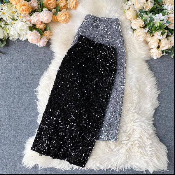 sequins pencil korean elegant mid womens skirts length bodycon jupe spring femme trend high waist slim shinny skirt, Black
sequins pencil korean elegant mid womens skirts length bodycon jupe spring femme trend high waist slim shinny skirt, Black