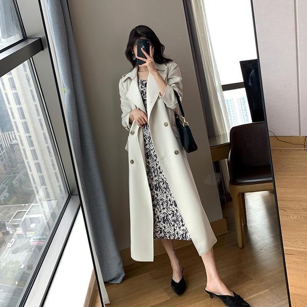 women's trench coats spring autumn 2021 korean women coat fashion double breasted loose female windbreak outwear abrigos mujer, Tan;black
women's trench coats spring autumn 2021 korean women coat fashion double breasted loose female windbreak outwear abrigos mujer, Tan;black