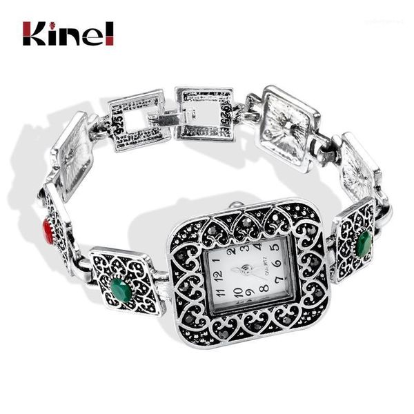 kinel fashion antique tibetan silver quartz wristwatch women's bracelet watches luxury lady dress crystal jewelry gifts wristwatches, Slivery;brown
kinel fashion antique tibetan silver quartz wristwatch women's bracelet watches luxury lady dress crystal jewelry gifts wristwatches, Slivery;brown
