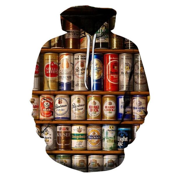 men's hoodies & sweatshirts fashion 3d beer bottle printed hoodie novelty sanitary clothes hooded sweatshirt autumn/winter long sleeve, Black
men's hoodies & sweatshirts fashion 3d beer bottle printed hoodie novelty sanitary clothes hooded sweatshirt autumn/winter long sleeve, Black