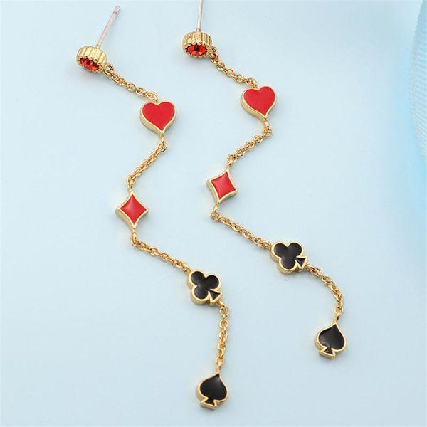 stud european and american fashion personality creative hand-painted enamel playing cards long face thin earrings simple, Golden;silver
stud european and american fashion personality creative hand-painted enamel playing cards long face thin earrings simple, Golden;silver