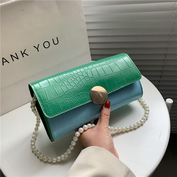 evening bags retro crocodile pattern small square bag for women pearl bead strap shoulder messenger contrast color splice handbag
evening bags retro crocodile pattern small square bag for women pearl bead strap shoulder messenger contrast color splice handbag