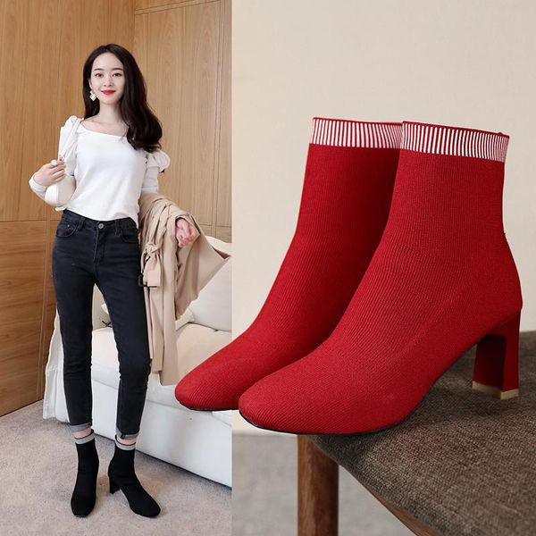 boots 2021 fashion autumn shoes women ankle knitting stretch slim sock high heels woman winter short boot, Black
boots 2021 fashion autumn shoes women ankle knitting stretch slim sock high heels woman winter short boot, Black