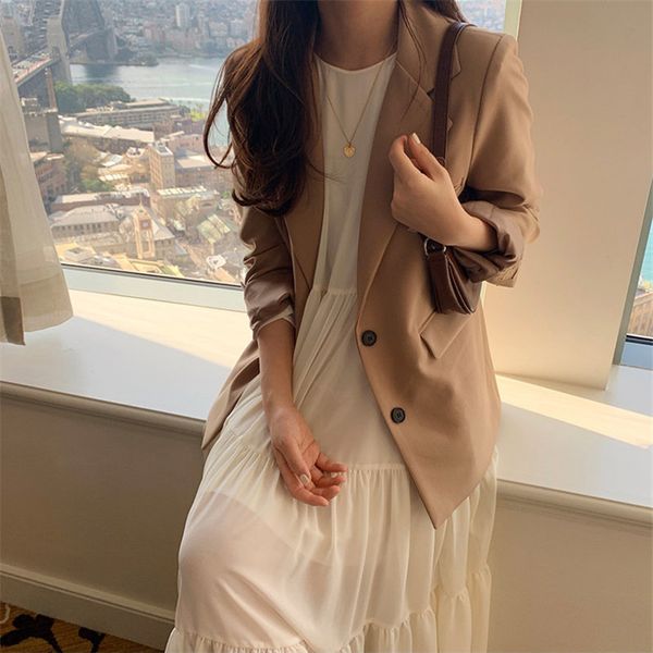 women solid warm all match slender full sleeves gentle pockets chic casual ol fashion vintage loose blazers 210421, White;black
women solid warm all match slender full sleeves gentle pockets chic casual ol fashion vintage loose blazers 210421, White;black