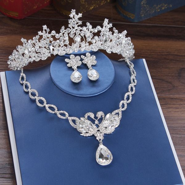 jewelry set korean wedding dress accessories diamond crystal crown necklace earrings three piece bridal wedding accessories, Slivery;golden
jewelry set korean wedding dress accessories diamond crystal crown necklace earrings three piece bridal wedding accessories, Slivery;golden