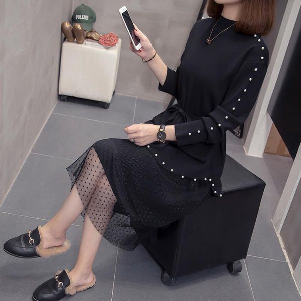 casual dresses plus size ruched dress women clothing autumn winter sweater loose vintage lace beads knitted suit vestido midi elegante, Black;gray
casual dresses plus size ruched dress women clothing autumn winter sweater loose vintage lace beads knitted suit vestido midi elegante, Black;gray