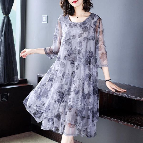 women 2021 summer fashion print chiffon midi dresses female vintage 5xl plus size sundress elegant ladies party vestido k04 casual, Black;gray
women 2021 summer fashion print chiffon midi dresses female vintage 5xl plus size sundress elegant ladies party vestido k04 casual, Black;gray