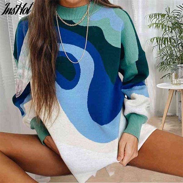 za knitted soft sweaters women autumn winter long o neck jumpers oversized pullovers streetwear loose warm outerwear 210824, White;black
za knitted soft sweaters women autumn winter long o neck jumpers oversized pullovers streetwear loose warm outerwear 210824, White;black