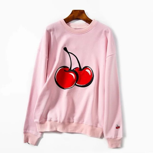 hoodies autumn women cherry embroidery sweatshirt long sleeve loose round neck three colors pull, Black
hoodies autumn women cherry embroidery sweatshirt long sleeve loose round neck three colors pull, Black