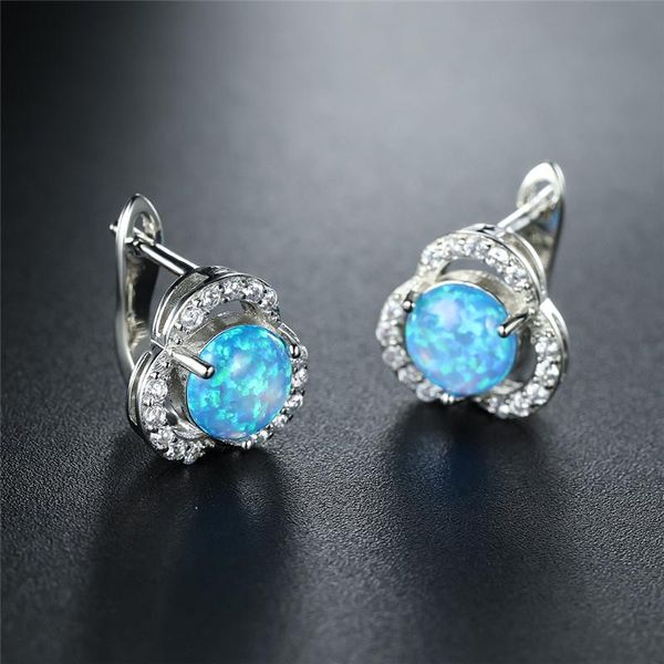 hoop & huggie white blue opal earrings classic round small crystal stone charm rose gold silver color wedding for women, Golden;silver
hoop & huggie white blue opal earrings classic round small crystal stone charm rose gold silver color wedding for women, Golden;silver