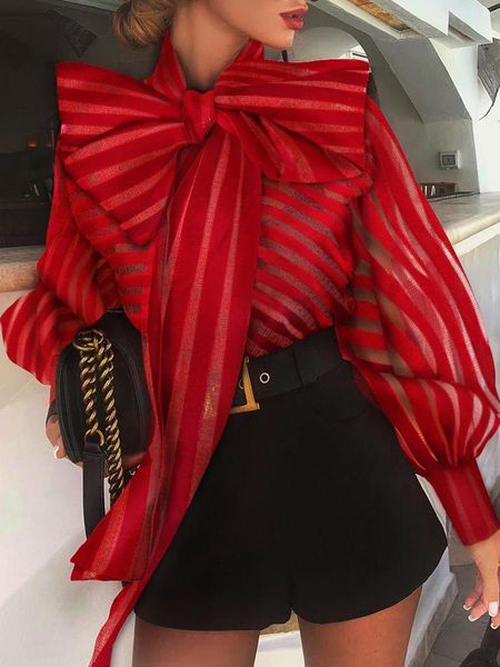 women shirts lantern sleeve office lady stripe shirt womens and blouses elegant long bowknot ol party club blusa feminina, White
women shirts lantern sleeve office lady stripe shirt womens and blouses elegant long bowknot ol party club blusa feminina, White