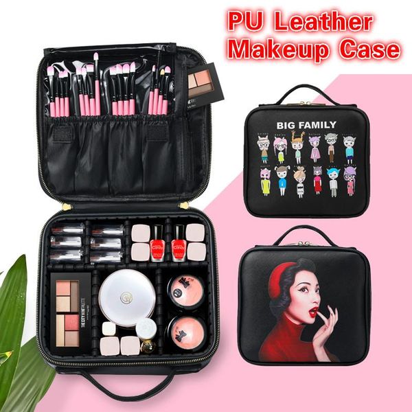 brand makeup box artist professional beauty cartoon cosmetic case bag tattoo nail multilayer toolbox storage bags & cases