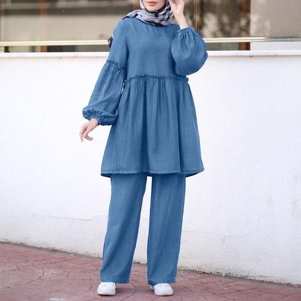 ethnic clothing women's muslim suits sets ladies denim blue blouse high elastic waist pants casual islamic turkey clothes dubai loose o, Red
ethnic clothing women's muslim suits sets ladies denim blue blouse high elastic waist pants casual islamic turkey clothes dubai loose o, Red