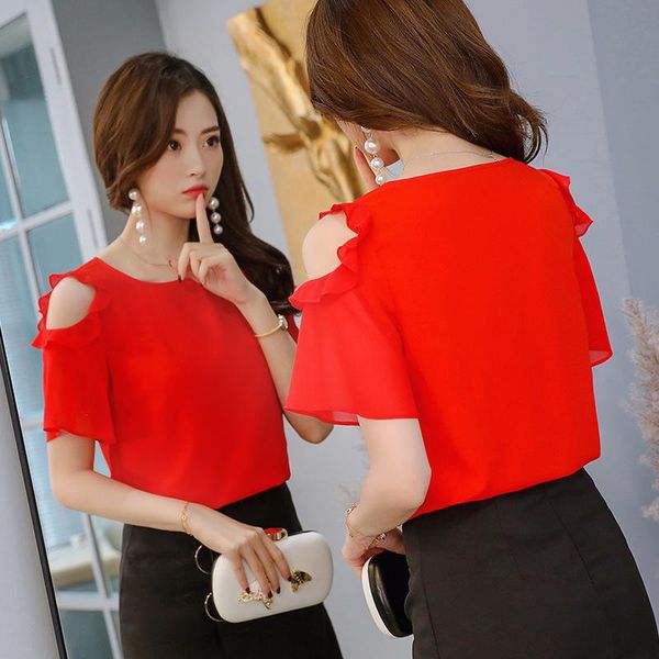 korean style women blouses 2021 summer off shoulder chiffon shirts short sleeve casul female work 3xl plus size clothing women's &, White
korean style women blouses 2021 summer off shoulder chiffon shirts short sleeve casul female work 3xl plus size clothing women's &, White