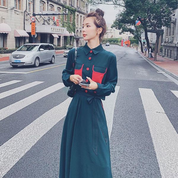 casual dresses women 2021 spring autumn long-sleeved sashes female patchwork a-line dress ladies high waist pockets p178, Black;gray
casual dresses women 2021 spring autumn long-sleeved sashes female patchwork a-line dress ladies high waist pockets p178, Black;gray