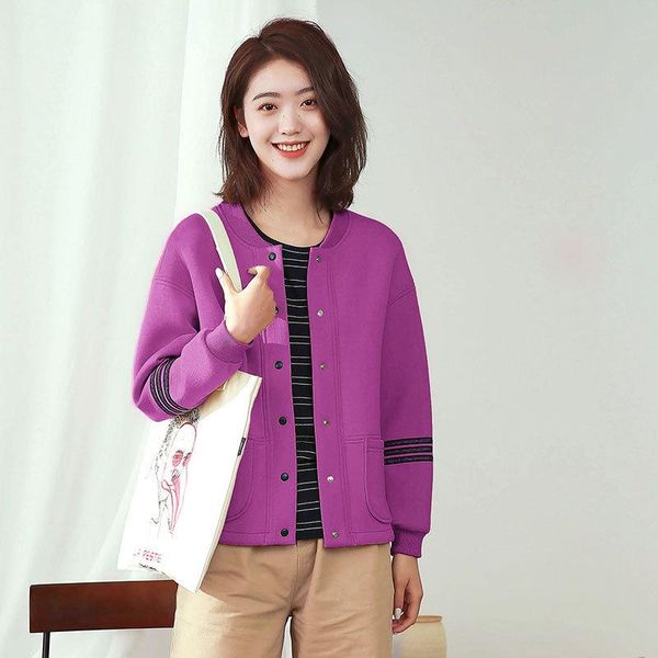 women's jackets 2021 arrival single breasted spliced brand clothing bomber jacket women loose baseball uniform female winter coat, Black;brown
women's jackets 2021 arrival single breasted spliced brand clothing bomber jacket women loose baseball uniform female winter coat, Black;brown