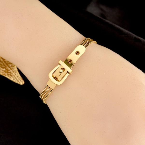 charm bracelets timeonly unique design titanium steel belt buckle bracelet for women multilayers belted wide statement jewelry, Golden;silver
charm bracelets timeonly unique design titanium steel belt buckle bracelet for women multilayers belted wide statement jewelry, Golden;silver