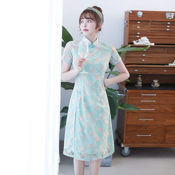 summer embroidery chiffon split qipao traditional chinese women short sleeve dress daily aodai cheongsam, Red
summer embroidery chiffon split qipao traditional chinese women short sleeve dress daily aodai cheongsam, Red