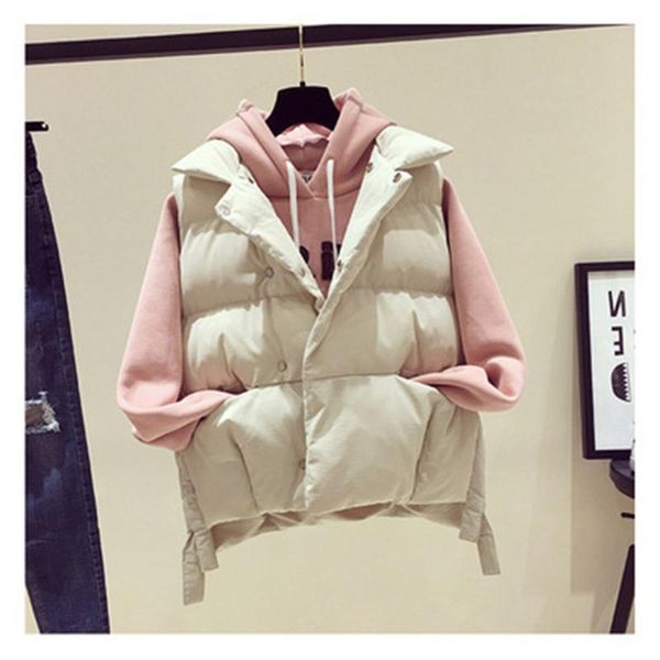 women's vests 2021 autumn waistcoats women solid winter thicken loose womens trendy outwear pocket warm simple korean style button, Black;white
women's vests 2021 autumn waistcoats women solid winter thicken loose womens trendy outwear pocket warm simple korean style button, Black;white