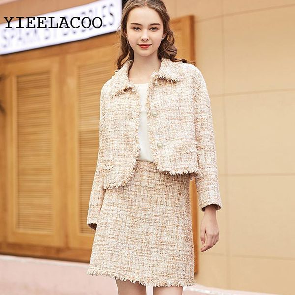 khaki tweed jacket + skirt suit fashion woolen ladies 2 piece 2021 spring / autumn winter women's two pants, White
khaki tweed jacket + skirt suit fashion woolen ladies 2 piece 2021 spring / autumn winter women's two pants, White