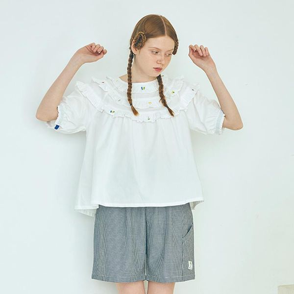 women's blouses & shirts summer preppy style women sweet white blouse short sleeve ruffles cartoon embroidery teenage girls loose cotto
women's blouses & shirts summer preppy style women sweet white blouse short sleeve ruffles cartoon embroidery teenage girls loose cotto