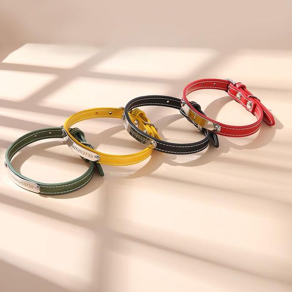 dog collars & leashes personalized custom leather collar name id tags anti-lost multicolor pet cat solid color
dog collars & leashes personalized custom leather collar name id tags anti-lost multicolor pet cat solid color