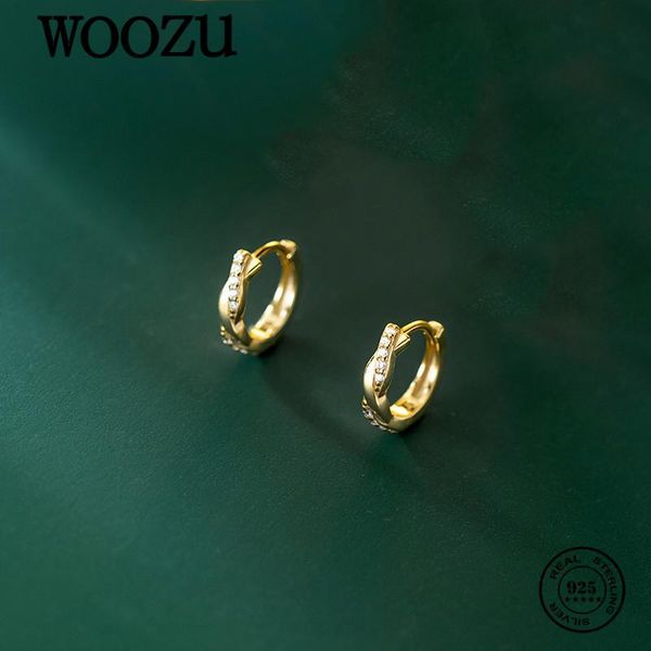 hoop & huggie woozu real 925 sterling silver simple twist zircon round earrings for women party french punk rock ear buckle jewelry gift, Golden;silver
hoop & huggie woozu real 925 sterling silver simple twist zircon round earrings for women party french punk rock ear buckle jewelry gift, Golden;silver