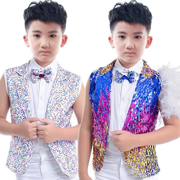 stage costumes boys jazz dance performance children's color silver sequined vest jacket kids hip hop clothing show wear dnv10057, Black;red
stage costumes boys jazz dance performance children's color silver sequined vest jacket kids hip hop clothing show wear dnv10057, Black;red