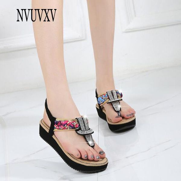 fashion sandals summer comfortable women's shoes round head rhinestone beach national wind flat sh414, Black
fashion sandals summer comfortable women's shoes round head rhinestone beach national wind flat sh414, Black