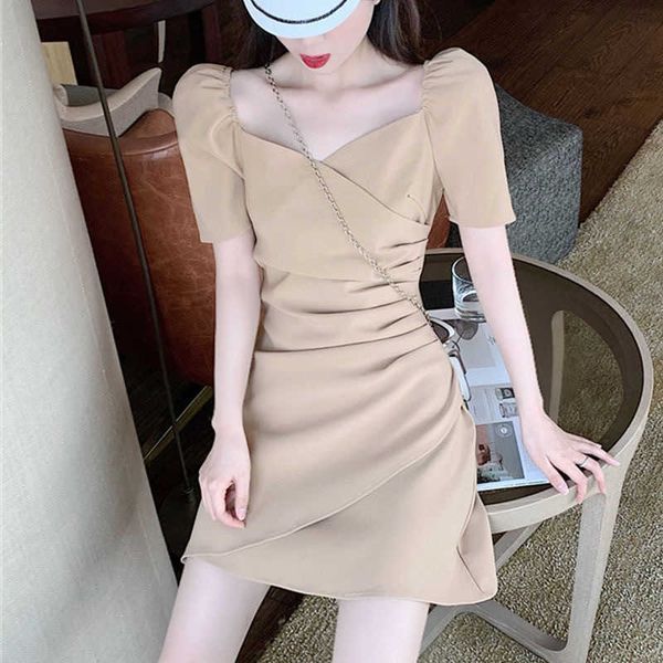 french skirt female 2021 summer fashion temperament slim pleated bubble sleeve irregular drs, Black;gray
french skirt female 2021 summer fashion temperament slim pleated bubble sleeve irregular drs, Black;gray