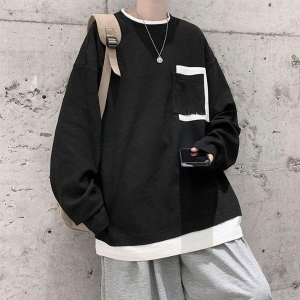 men's t-shirts fake two-piece t-shirt long-sleeved pure cotton spring and autumn trend bottoming shirt student loose handsome clothes, White;black
men's t-shirts fake two-piece t-shirt long-sleeved pure cotton spring and autumn trend bottoming shirt student loose handsome clothes, White;black