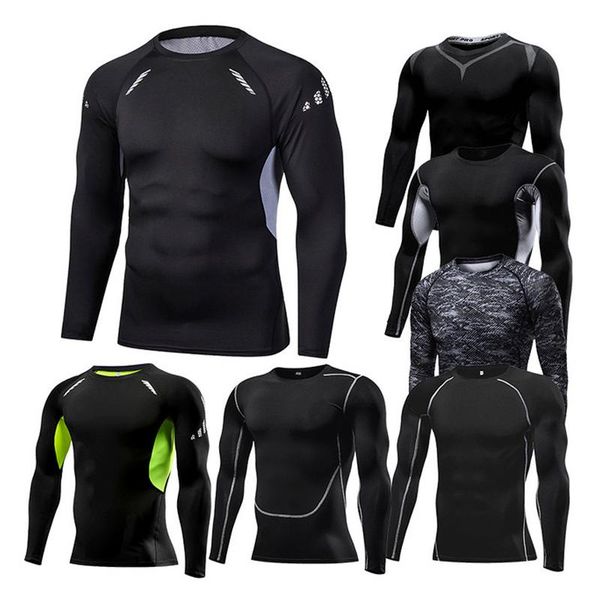 men compression fitness running t-shirt tight long sleeves sport training jogging gym sportswear quick dry rashgard jerseys, Black;blue
men compression fitness running t-shirt tight long sleeves sport training jogging gym sportswear quick dry rashgard jerseys, Black;blue