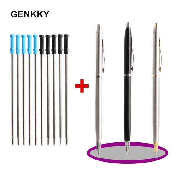ballpoint pens 3+10/set pen stainless steel rod rotating metal stationery ballpen blue ink office & school supplies, Blue;orange
ballpoint pens 3+10/set pen stainless steel rod rotating metal stationery ballpen blue ink office & school supplies, Blue;orange