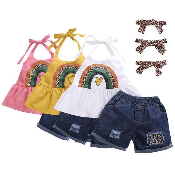 baby clothing sets girls outfits kids clothes children wear summer rainbow tank denim shorts pants headbands 3pcs suits b7068, White
baby clothing sets girls outfits kids clothes children wear summer rainbow tank denim shorts pants headbands 3pcs suits b7068, White