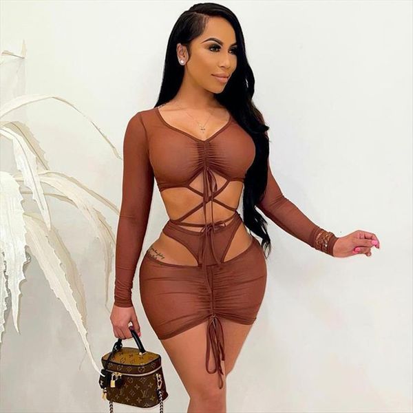 vavcy summer dress suits women tracksuits mesh fabric drawstring t shirt skirt set, Gray
vavcy summer dress suits women tracksuits mesh fabric drawstring t shirt skirt set, Gray